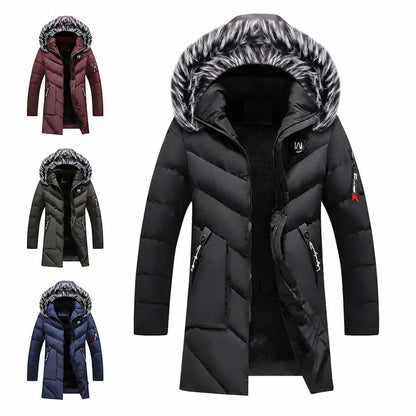 ❄️ Men's Warm Hooded Long Jacket for Cold Weather