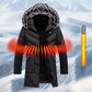 ❄️ Men's Warm Hooded Long Jacket for Cold Weather