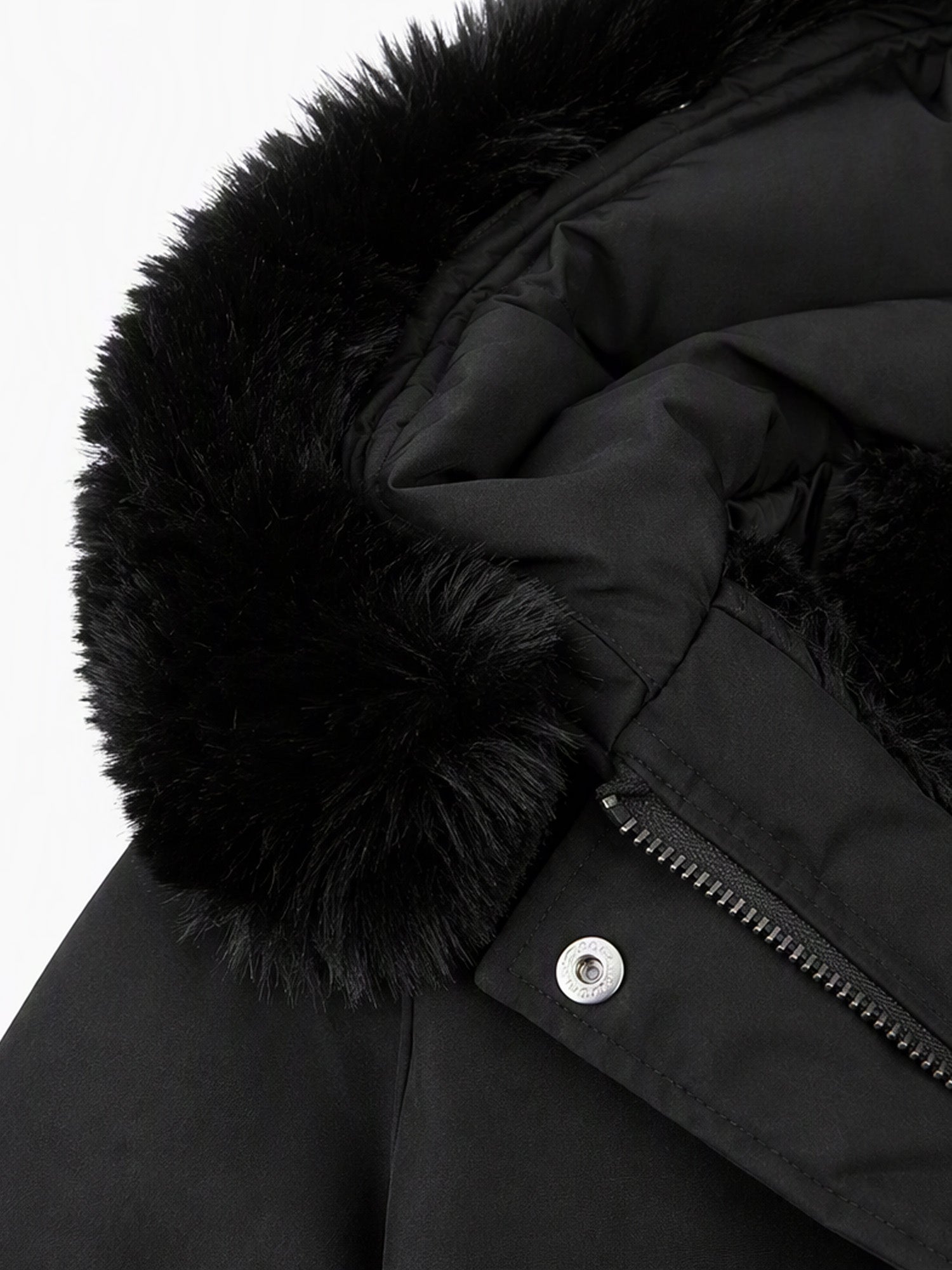 Faux fur hood detail