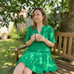 Women's V Neck Ruffle Casual A-Line Flowy Swing Shift Dress