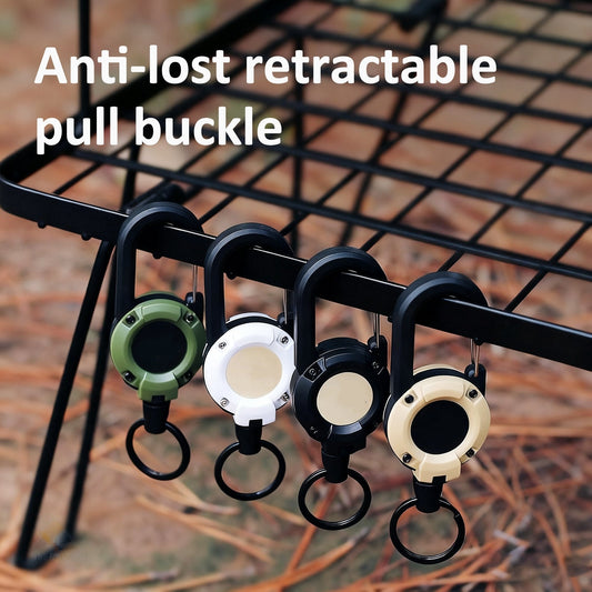 🔑Retractable Carabiner Keychain – 65cm steel lanyard, 100,000 pull cycles. Lightweight & sturdy.