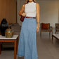 ⏳Time-Limited Special⏰Women's High‑Waist A‑Line Denim Maxi Skirt – Flattering 👗