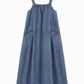 👗 Relaxed Denim, Freedom to Move | Women's Oversized Suspender Maxi Dress