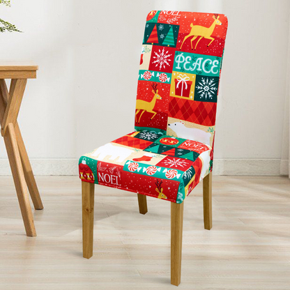 High-Stretch Christmas Printed Chair Cover