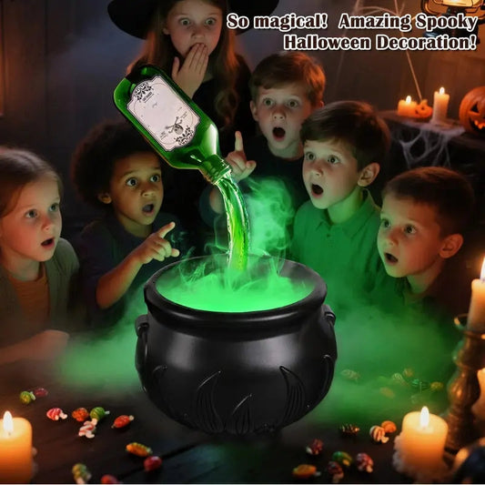 ✨🎃Halloween Decorations Indoor - Witches Cauldron with Magic Floating Potion Bottles & Fog Maker
