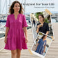 Women's V Neck Ruffle Casual A-Line Flowy Swing Shift Dress