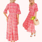 💖LAST DAY SALE 50% OFF💖Bohemian Casual Print V-neck Waist Wrap Long Dress