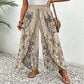 Women's Printed Wide-Leg Drawstring Trousers