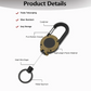 🔑Retractable Carabiner Keychain – 65cm steel lanyard, 100,000 pull cycles. Lightweight & sturdy.