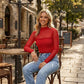 🎉Women's Sparkle Mesh Sheer Long Sleeve Ruched Top🌸