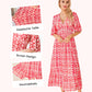 💖LAST DAY SALE 50% OFF💖Bohemian Casual Print V-neck Waist Wrap Long Dress