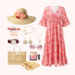 💖LAST DAY SALE 50% OFF💖Bohemian Casual Print V-neck Waist Wrap Long Dress