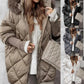 ✨Women’s Fashion Mid-length Parka 🧥 – Autumn And Winter Knit Sleeve Patchwork, Flattering Fit for Cold Days