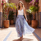 Women's Printed Wide-Leg Drawstring Trousers