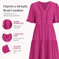 Women's V Neck Ruffle Casual A-Line Flowy Swing Shift Dress