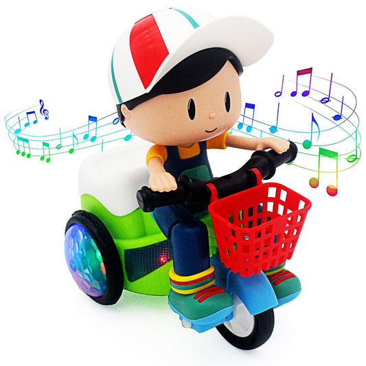 😍Last Day Sale 50% OFF💥 Stunt Spin Dance Tricycle Electric Toy with Sound Music Light Toy