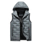 Men’s Slim-Fit Hooded Waistcoat - Sleeveless Front-Zip Gilet, Cozy