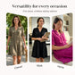 Women's V Neck Ruffle Casual A-Line Flowy Swing Shift Dress