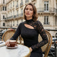 ⏳Time-Limited Special⏰Women's Asymmetrical Cutout Lace Sleeve Top