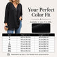Double-Layer V-neck Zipper 3/4 Sleeves Soft Tops
