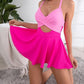 💎 50% OFF! 💎 Women's Cutout One Piece Skirt Swimsuit – V-Neck, Tummy Control & Flirty Cutouts 🩱✨