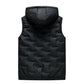 Men’s Slim-Fit Hooded Waistcoat - Sleeveless Front-Zip Gilet, Cozy