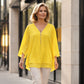 Double-Layer V-neck Zipper 3/4 Sleeves Soft Tops