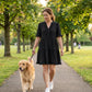 Women's V Neck Ruffle Casual A-Line Flowy Swing Shift Dress