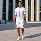 👕Men's Summer T-Shirt & Shorts Set – Gradient design, breathable & lightweight – Perfect for hot days & casual outings 🩳