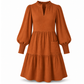 Women's V-Neck Tiered Ruffle Mini Dress