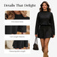 Women's Mock Neck Knit A-Line Mini Dress