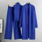 Women Casual Fall Winter 3-Piece Knit Set Sleeveless Vest Cardigan Sweater and Pants Outfit