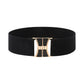 【Factory direct sales】Women's Vintage Gold Buckle High Elastic Leather Belt