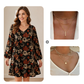 Women's Elegant Maple Leaf Print Dress