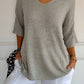 💖56% OFF🔥BUY 2 FREE SHIPPING🥰Solid Color Knitted V-neck Top