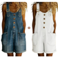 💙 Loose denim shorts for women, adjustable straps and spacious pockets S-2XL
