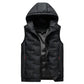 Men’s Slim-Fit Hooded Waistcoat - Sleeveless Front-Zip Gilet, Cozy