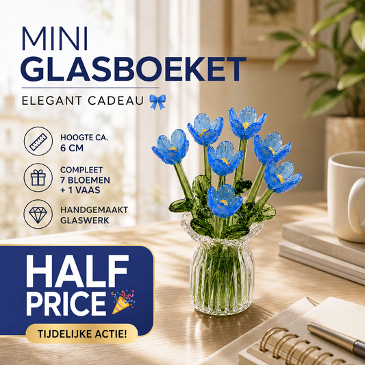 ⏳ Limited-Time Offer! ✨ Mini Glass Bouquet | Elegant Gift 🎀 | Approx. 6cm Tall 🎉