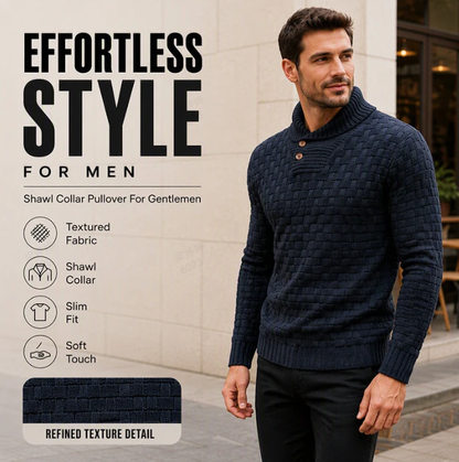 💯 Quality You Can Feel | Men's Textured Stand-Collar Knit Sweater