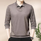Men's Faux Two Piece Lapel Long-Sleeve Tops