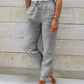 Women's  Elastic Waist Cotton Linen Wide Leg Pants