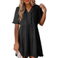 Women's V Neck Ruffle Casual A-Line Flowy Swing Shift Dress
