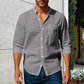 🔥New Arrivals & Special Offers-Men's Linen Long Sleeve Stand Collar Shirt