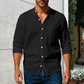 🔥New Arrivals & Special Offers-Men's Linen Long Sleeve Stand Collar Shirt
