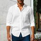 🔥New Arrivals & Special Offers-Men's Linen Long Sleeve Stand Collar Shirt