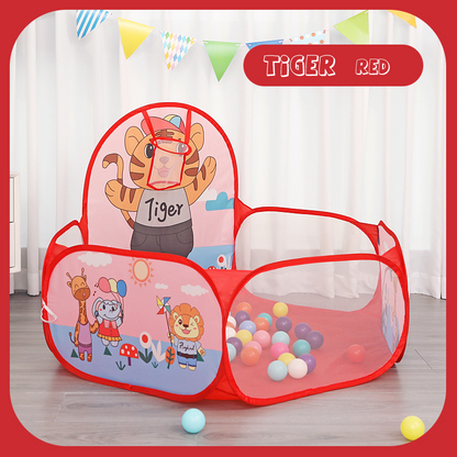 Foldable Children Ball Pool with Basketball Hoop