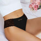 Women's Breathable Letter Print Lace Trim Briefs