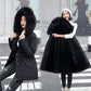 Best Gift- Woman’s Winter Loose Hooded Synthetic Fleece Thickened Parka Coat