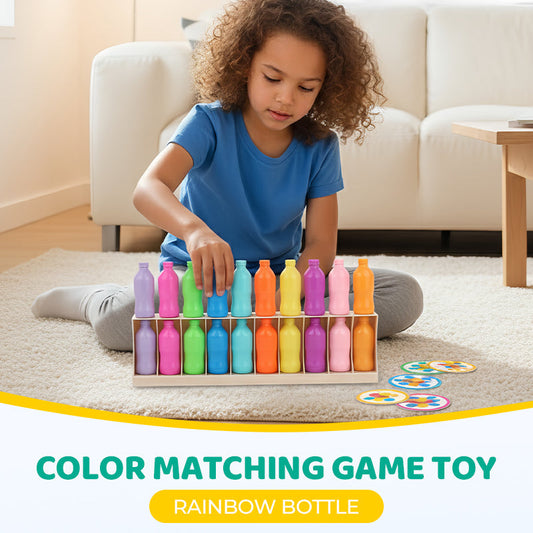 Rainbow Bottle Color Matching Game Toy Set