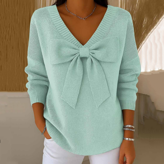 🔥Limited-time offer-Women’s V Neck Bow Sweater